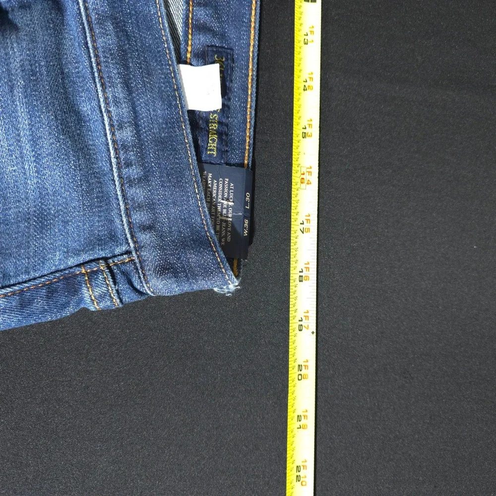 Lucky Brand 361 Vintage Straight Mens 36x30 Blue Denim Stretch Jeans Cowboy
